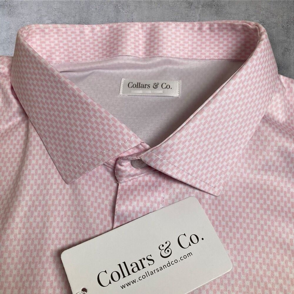 Collars & Co Polo Shirt Mens 3XL Pink Vantage Dress Collar Office Golf Work NWT